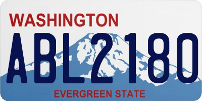 WA license plate ABL2180