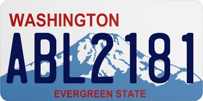 WA license plate ABL2181
