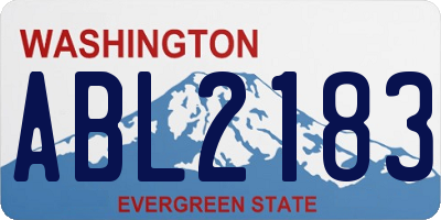 WA license plate ABL2183