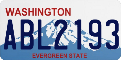 WA license plate ABL2193