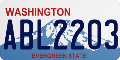 WA license plate ABL2203