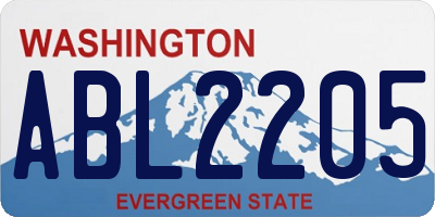 WA license plate ABL2205