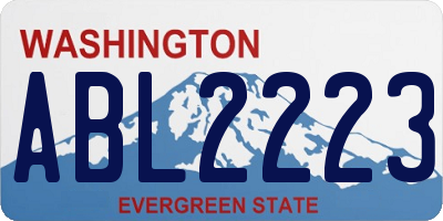 WA license plate ABL2223