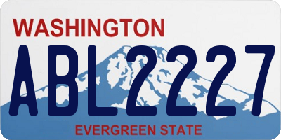 WA license plate ABL2227