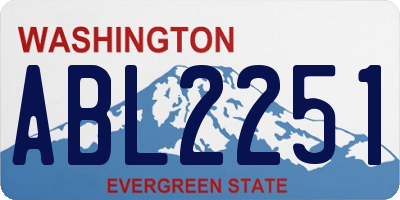 WA license plate ABL2251