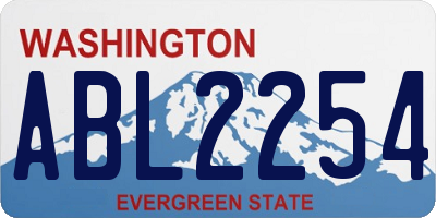 WA license plate ABL2254