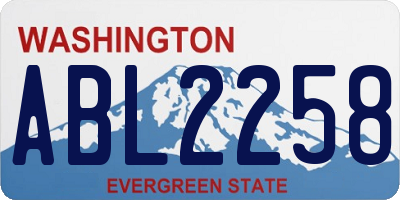 WA license plate ABL2258