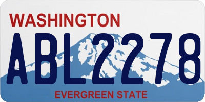 WA license plate ABL2278
