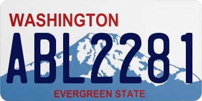 WA license plate ABL2281