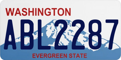 WA license plate ABL2287