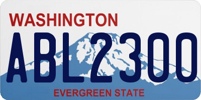 WA license plate ABL2300