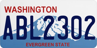WA license plate ABL2302
