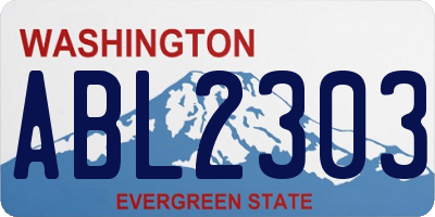WA license plate ABL2303
