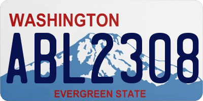 WA license plate ABL2308