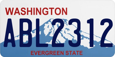 WA license plate ABL2312