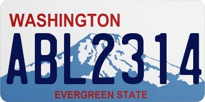 WA license plate ABL2314