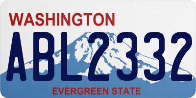 WA license plate ABL2332