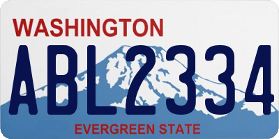 WA license plate ABL2334