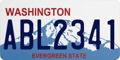 WA license plate ABL2341