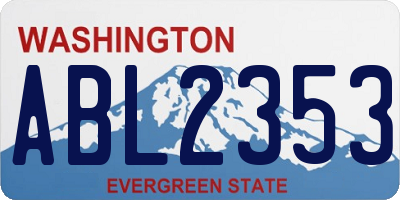 WA license plate ABL2353