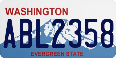 WA license plate ABL2358