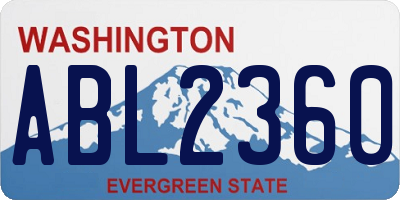 WA license plate ABL2360