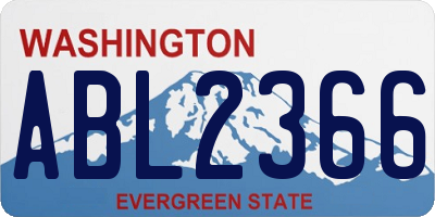 WA license plate ABL2366