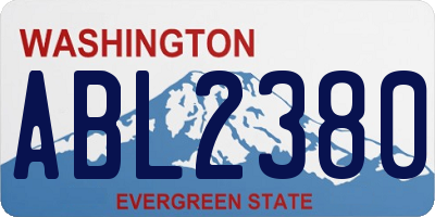 WA license plate ABL2380