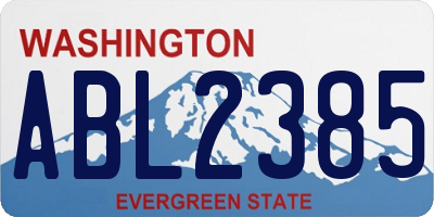 WA license plate ABL2385