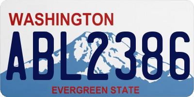 WA license plate ABL2386