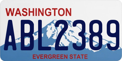 WA license plate ABL2389