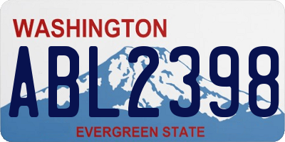 WA license plate ABL2398