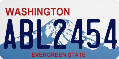 WA license plate ABL2454
