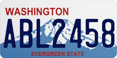 WA license plate ABL2458