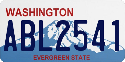 WA license plate ABL2541