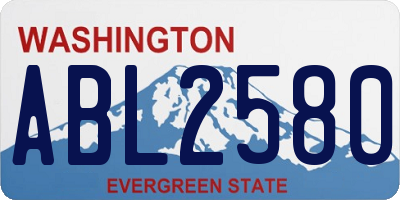 WA license plate ABL2580