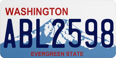 WA license plate ABL2598