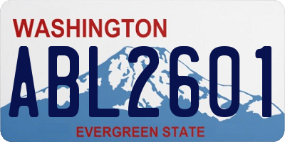 WA license plate ABL2601