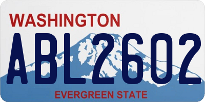 WA license plate ABL2602