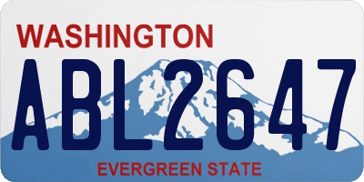 WA license plate ABL2647