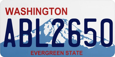 WA license plate ABL2650