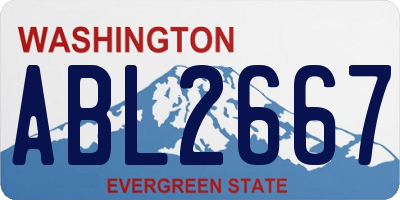 WA license plate ABL2667