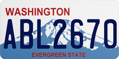 WA license plate ABL2670