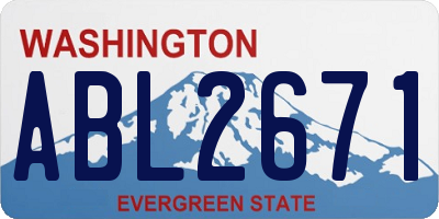 WA license plate ABL2671