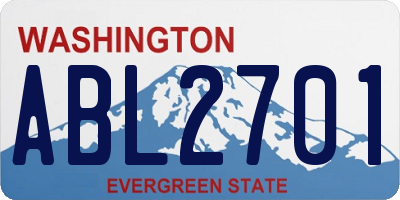 WA license plate ABL2701