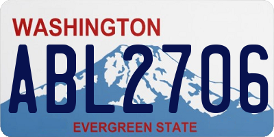 WA license plate ABL2706