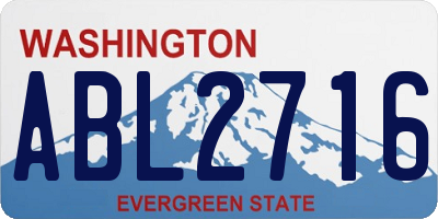WA license plate ABL2716