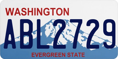 WA license plate ABL2729