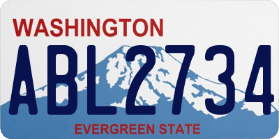 WA license plate ABL2734