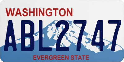 WA license plate ABL2747